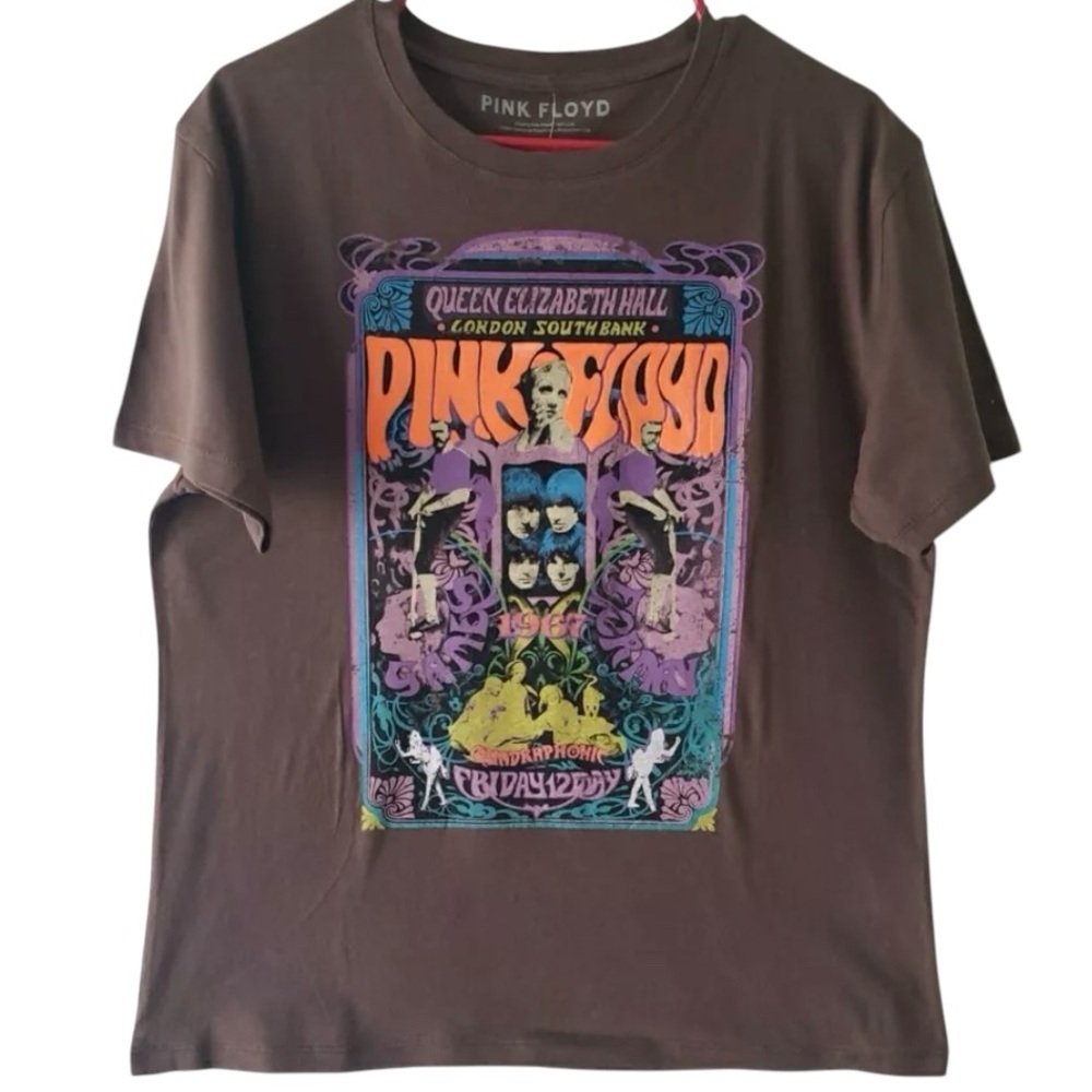 PINK FLOYD Band ( Brown ) Small Graphic T - Shirt.